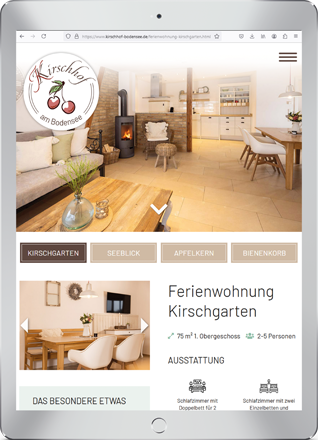 Websitegestaltung für den Kirschhof am Bodensee in Tettnang