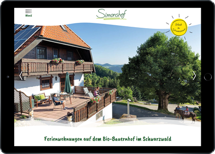 Websitegestaltung Simonshof Schiltach